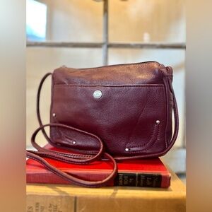 OXBLOOD / BURGUNDY GENUINE LEATHER - VINTAGE CROSSBODY PURSE